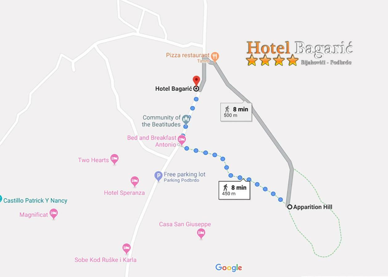 Hotel Bagaric -Ispod Brda Ukazanja Adress Kraljice Mira 56 Bijakovci Medugorje Exterior foto